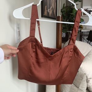 A&F Crop Top Satin Rust